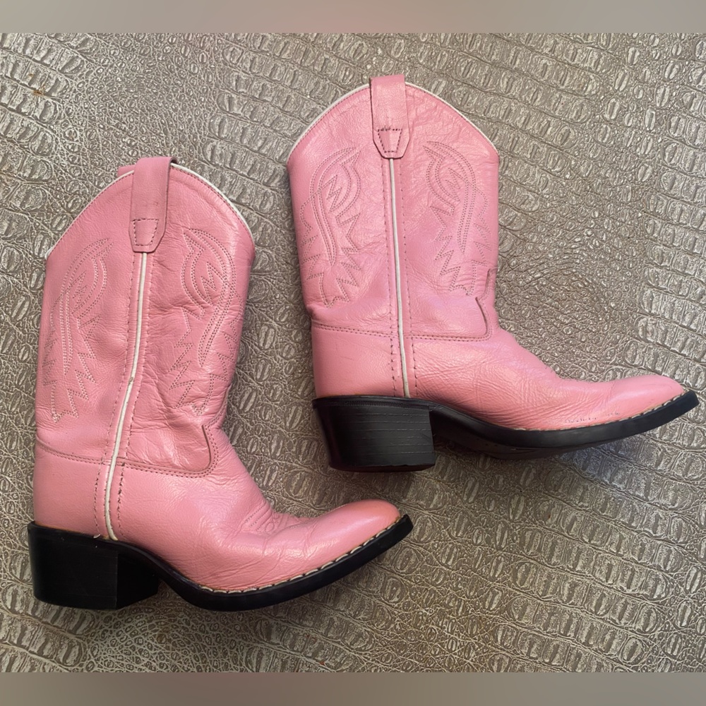 Old West Girls Pink Western Cowboy Boots